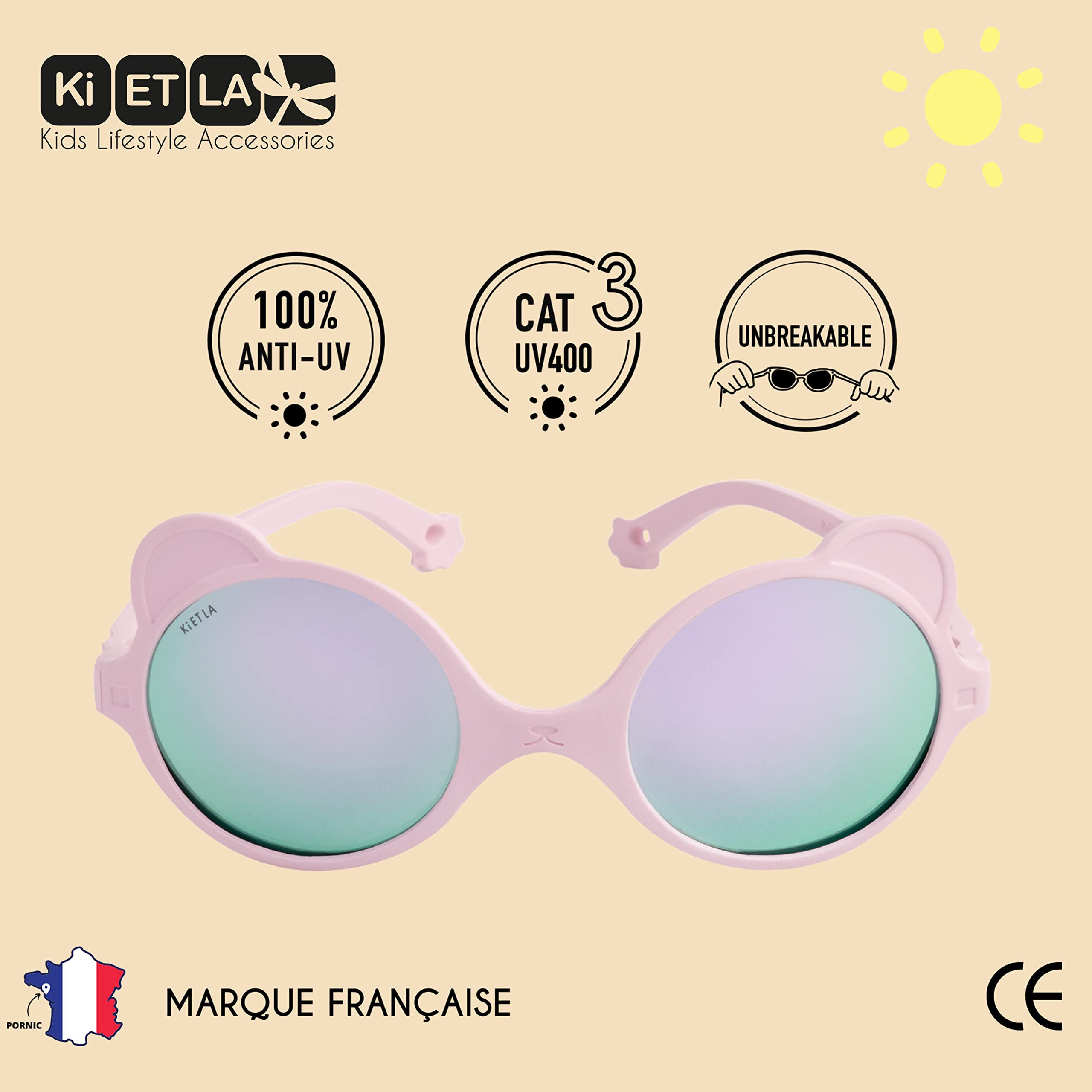 Ki ET LA Unisex Baby Ourson Sonnenbrille (1er Pack)