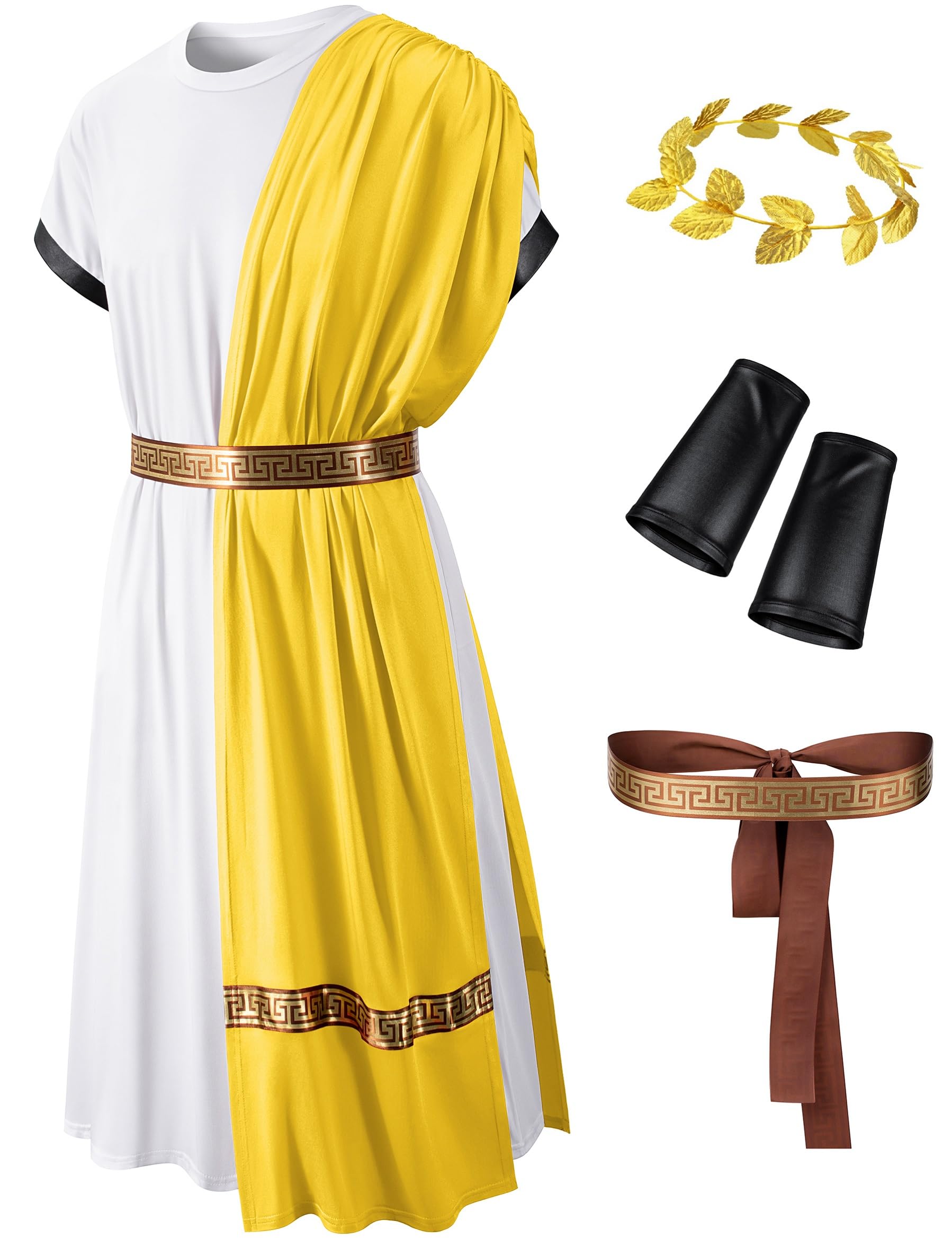 TOKYO REVENGERS Adult Toga Costume Roman Robe Greek God Outfit Halloween Cosplay Costume Accessories Set(Gold S)