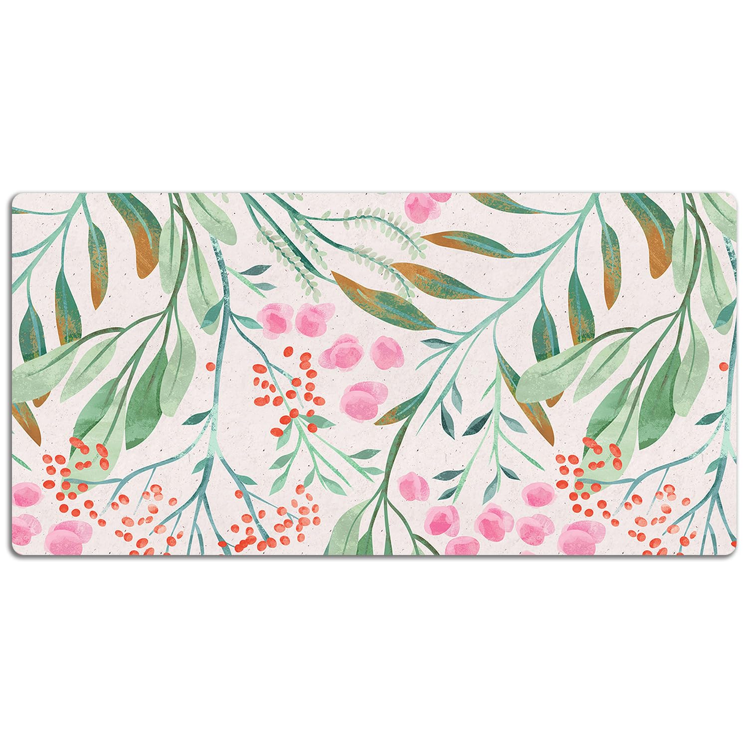 Sottomano da Scrivania 120x60 cm Facile da Pulire Antiscivolo Superficie Protettiva Protezione e Decorazione in Vinile PVC per Ufficio e Casa Impermeabile - Foglie di sorbo