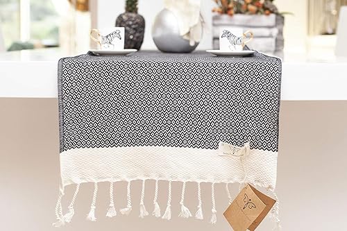 Miniatura 47 de SMYRNA TURKISH COTTON - Camino de mesa turco original de la serie vintage 100% algodón, 15 x 48 pulgadas Camino de mesa vintage de granja