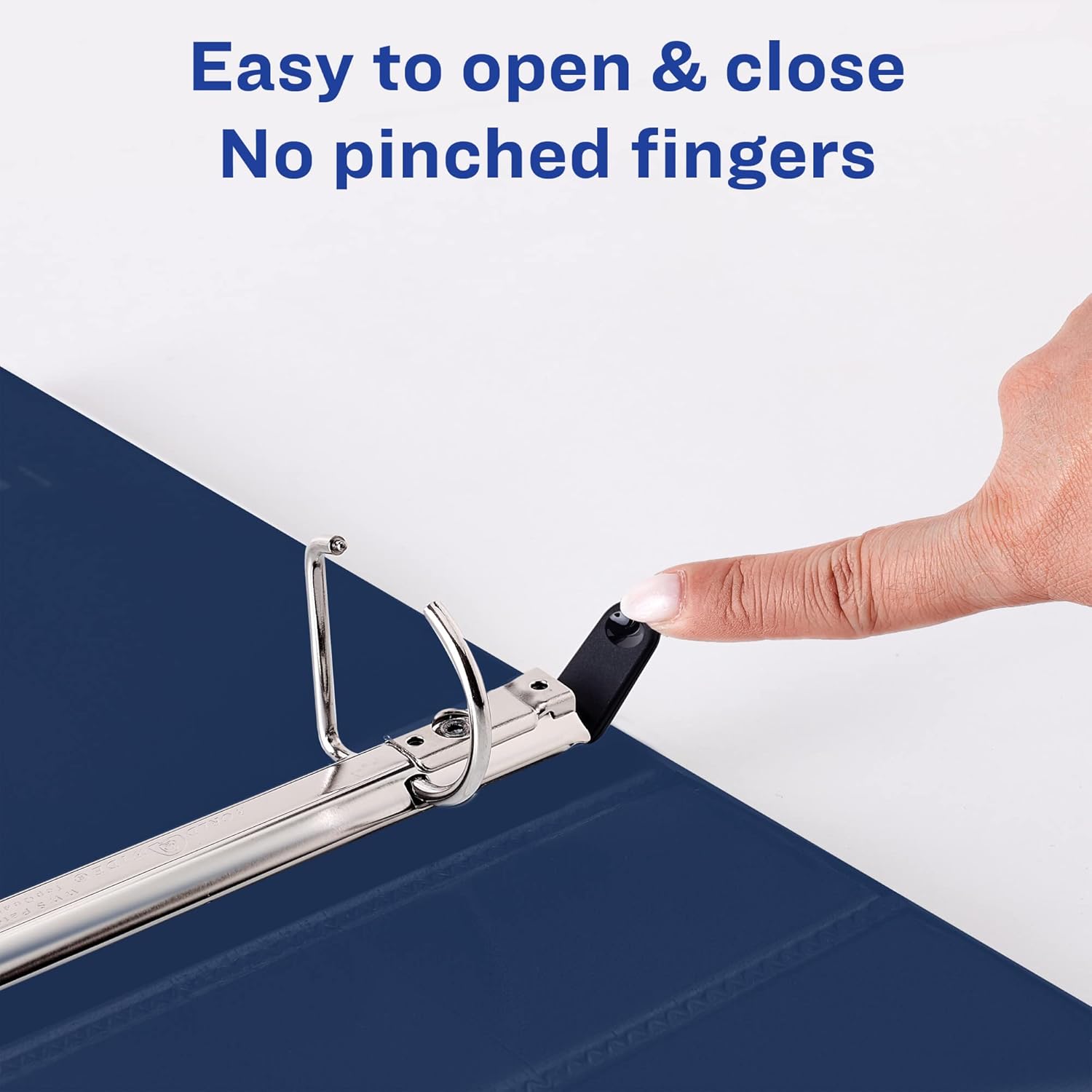 Avery Heavy Duty View 3 Ring Binder, 1.5" One Touch Slant Ring, Holds 8.5" x 11" Paper, 4 Navy Blue Binders (79871)