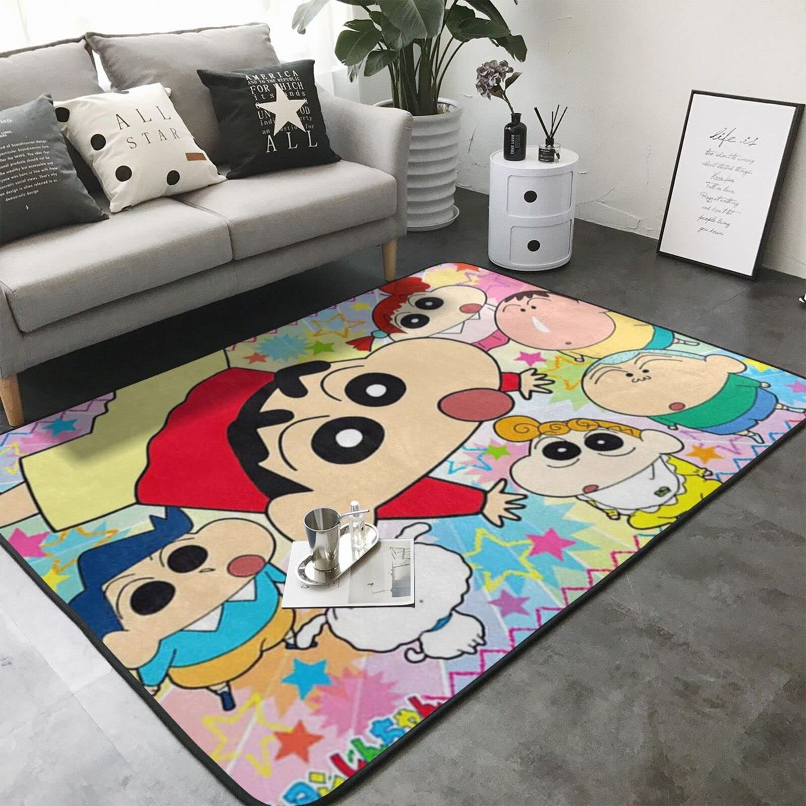 Amazon | クレヨンしんちゃん ラグ カーペット 防ダニ抗菌防臭洗える