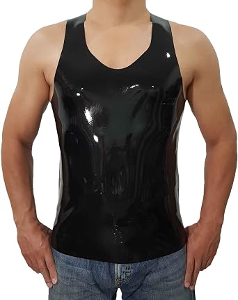 Latex Rubber Gummi Black Undershirt Muscle Shirt one Size