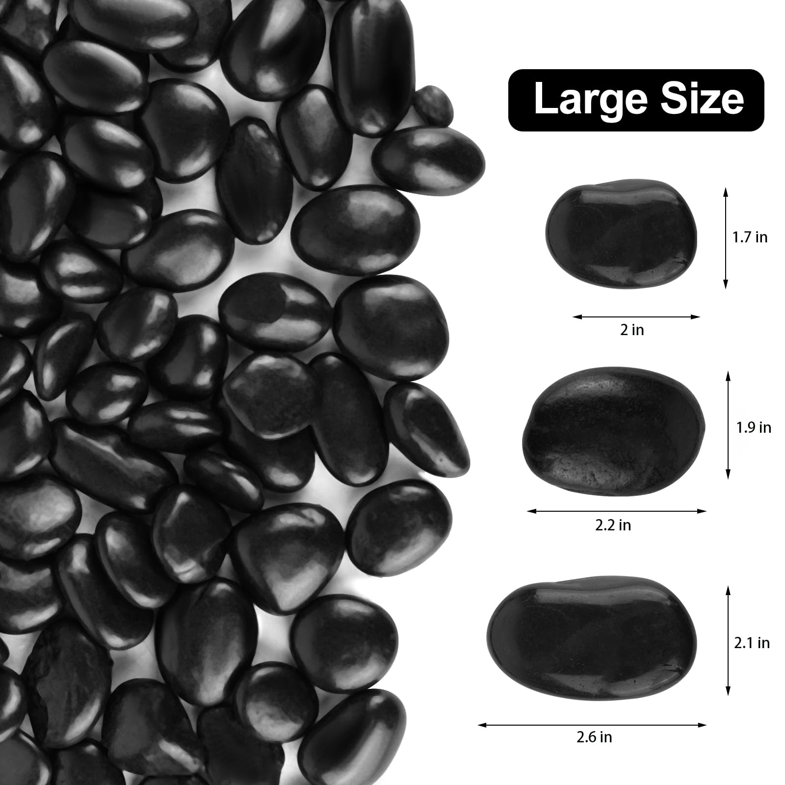 Amazon.com: Natural Black River Rocks, 2-3 Inch High Polished