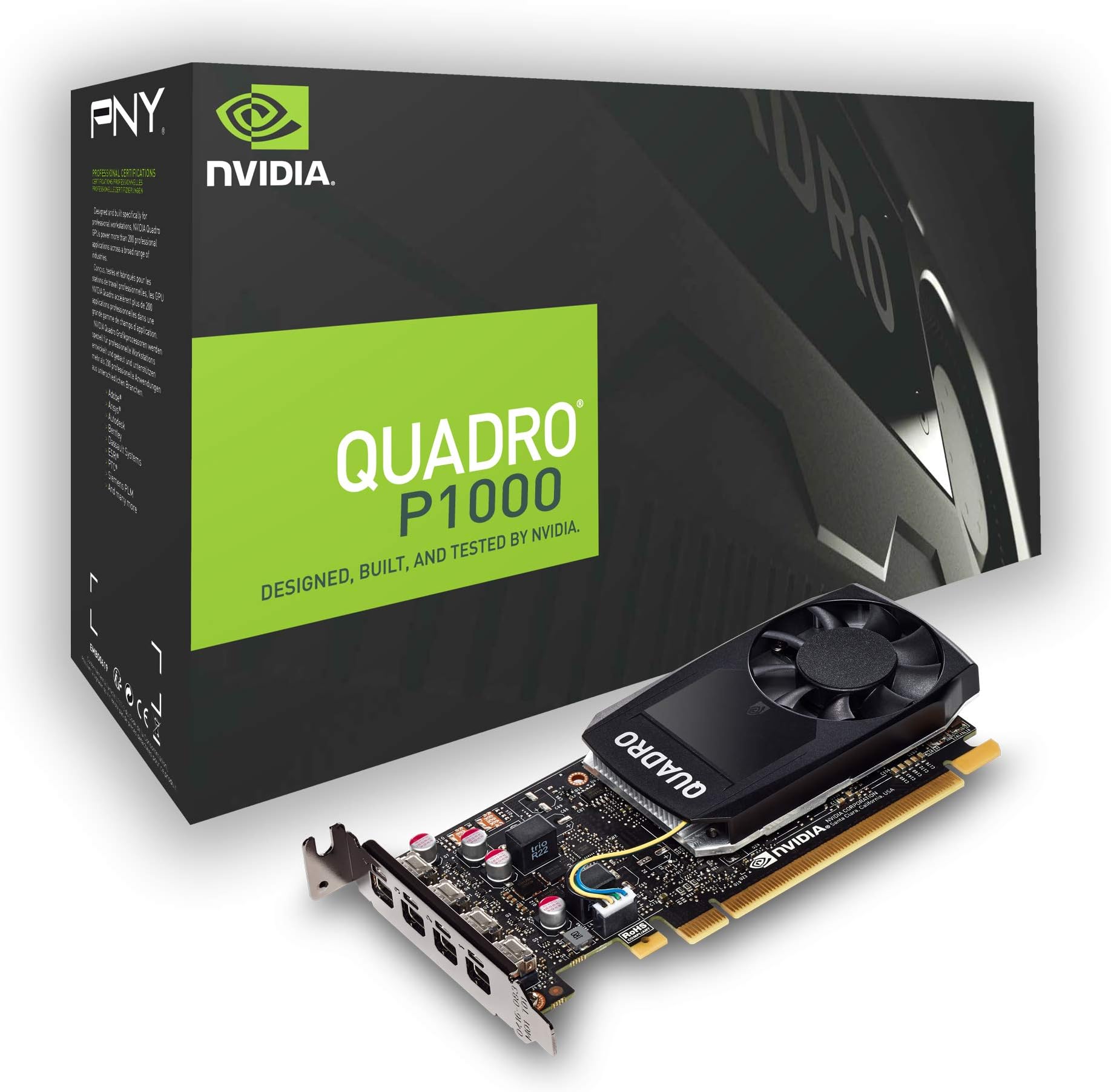 PNY NVIDIA QUADRO P1000 4 GB DVI Graphics Card - Black: image 1 of 7