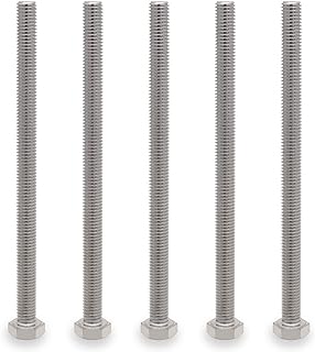 VictorsHome M8 Hex Head Bolt Screw, M8-1.25 x 120mm Stainless Steel 18-8 304 A2-70 Fully Threaded Hex Bolts 5pcs