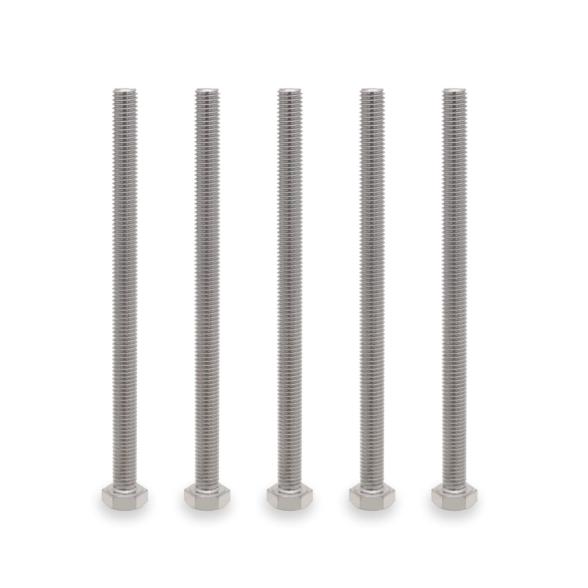 VictorsHome M8 Hex Head Bolt Screw, M8-1.25 x 120mm Stainless Steel 18-8 304 A2-70 Fully Threaded Hex Bolts 5pcs