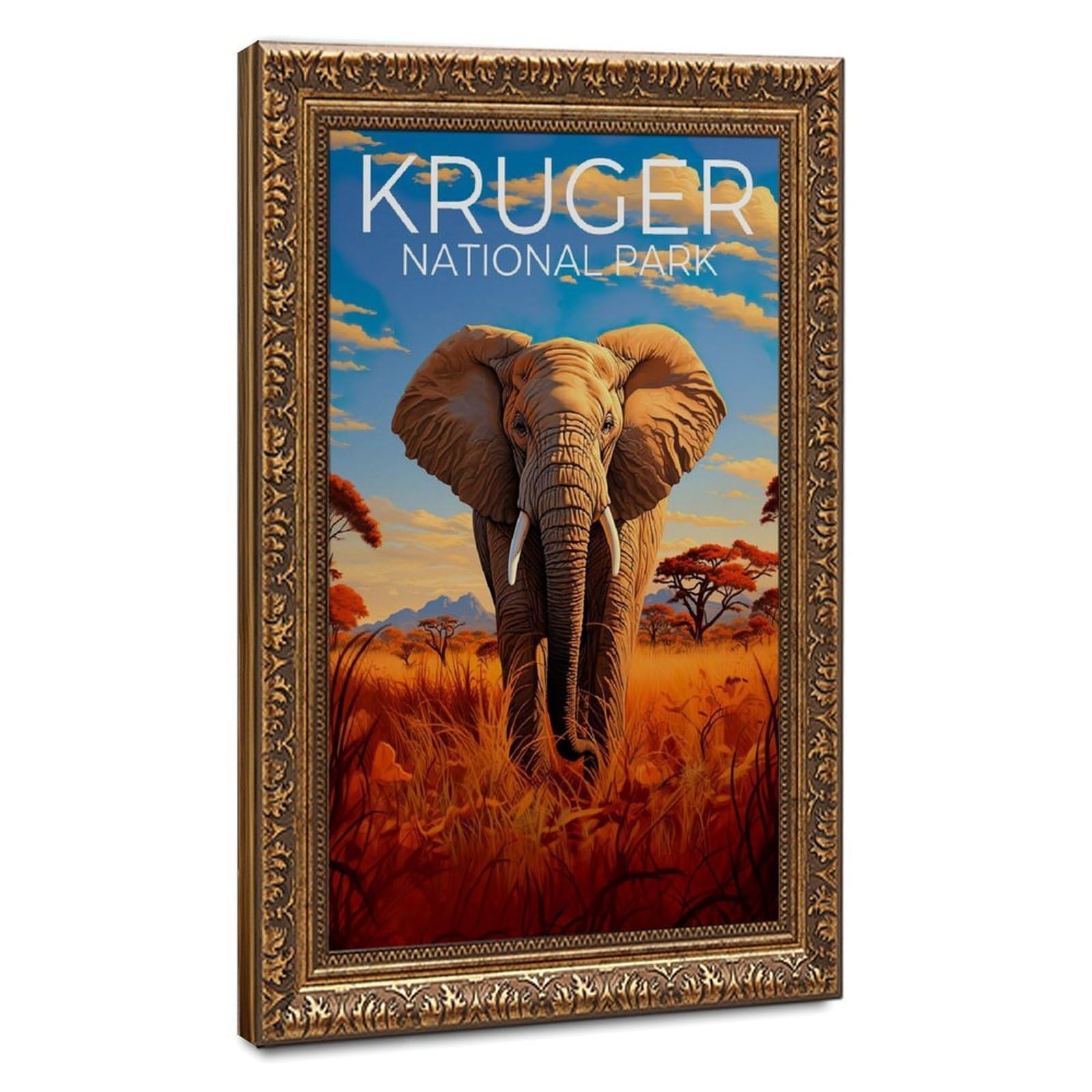 Bareronor Kruger Elephant Poster Canvas Poster Bedroom Decor Landscape Office Room Decor Gift 16" L X 24" W