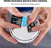 Vista 5 de Baterías recargables de 9 V de 1300 mAh, batería cuadrada de iones de litio de 9 voltios+cable de carga USB-C+conector de hebilla de 9 voltios