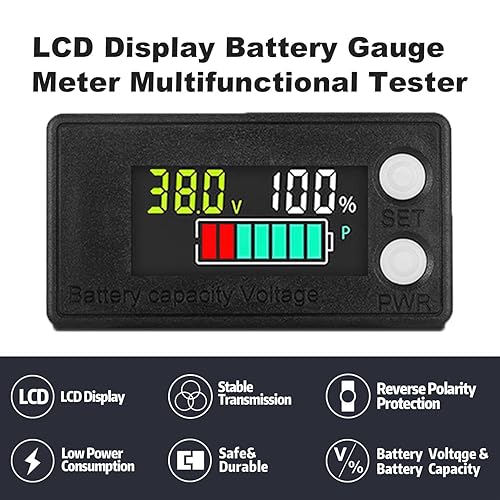 Miniatura 3 de IPX7 - Medidor de voltaje para carrito de golf, impermeable, 12 V, 24 V, 36 V, 48 V, 60 V, 72 V, indicador de capacidad de batería con