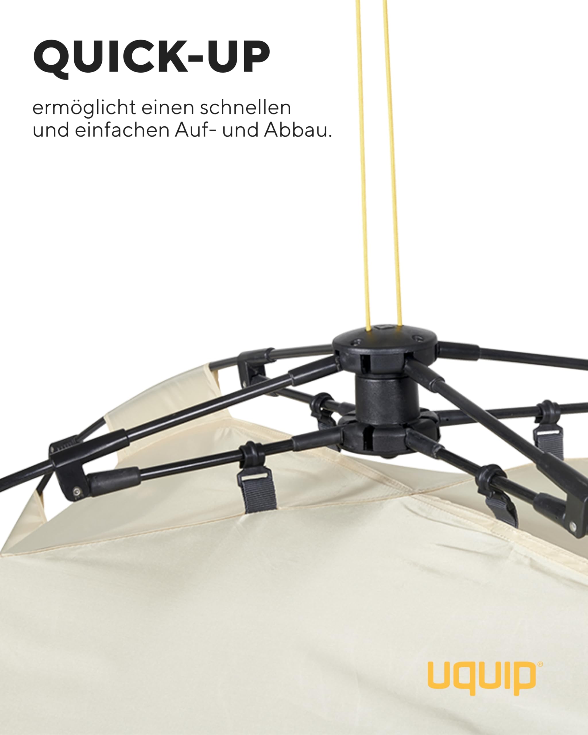 Uquip Strandmuschel Buzzy boulder 150 x 110 x 215 cm UPF 50+ Strandzelt Schutz vor Sonne Wind Regen tragbares Beach Zelt Quick-Up System