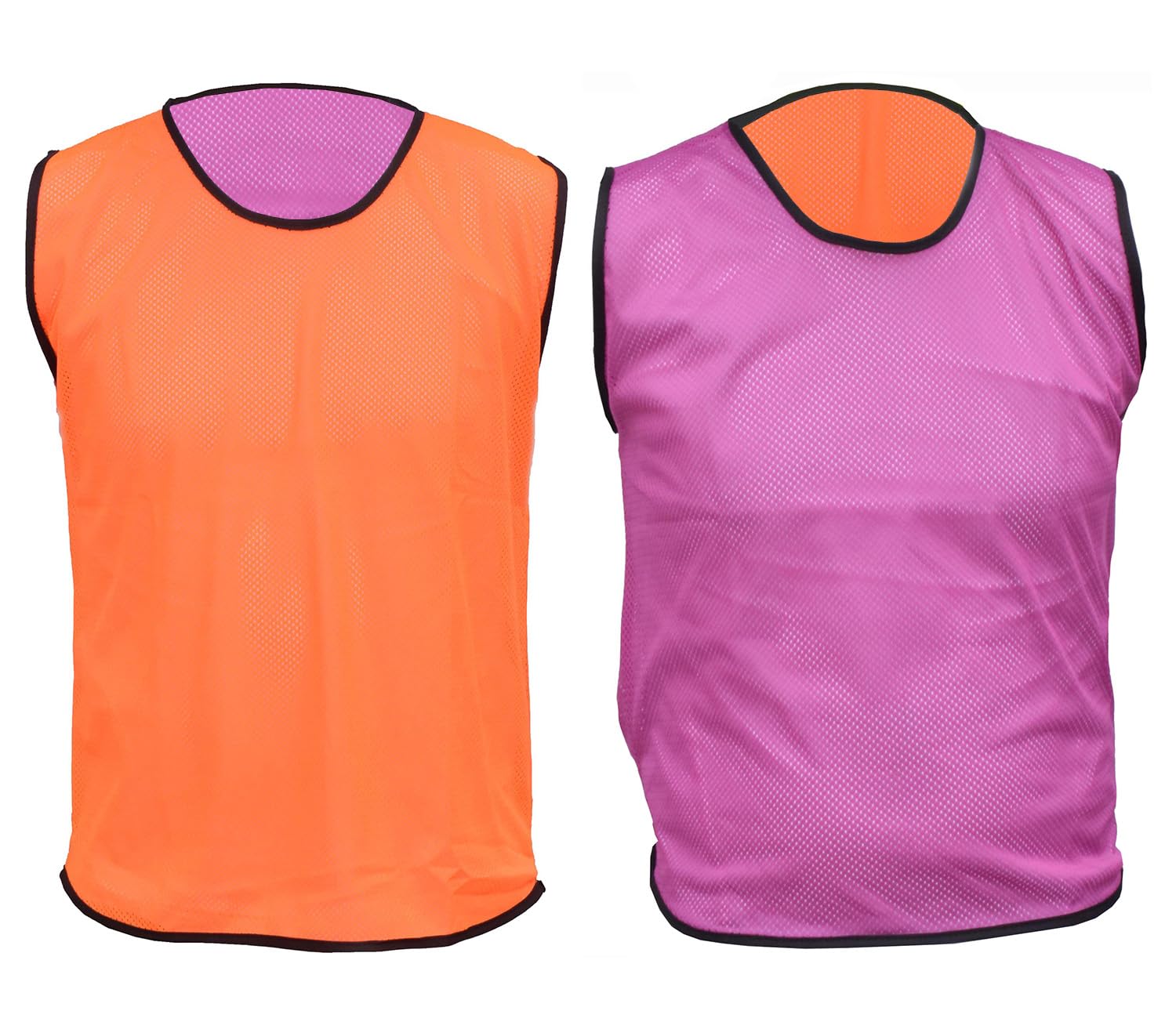PROSTYLE SPORTS Football Training Reversible Bibs Football Netball Rugby Hockey Cricket XXS-3XL (Orange/Purple, Mens (Small - Medium))