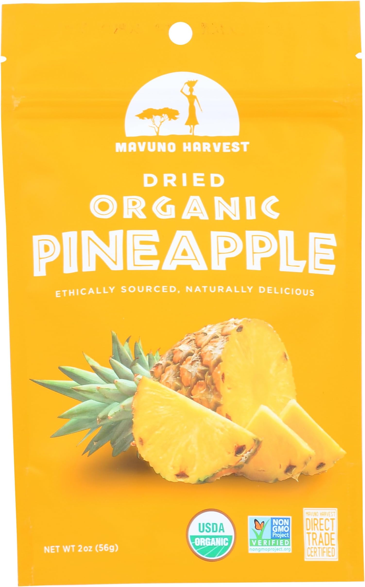 Mavuno Harvest Gluten - Free Dried Pineapple - Case Of 6 - 2 Oz.