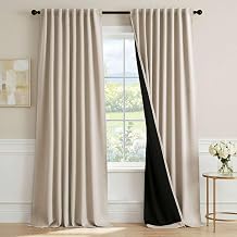 H.VERSAILTEX Blackout Curtains 90 Inch Length 2 Panels Set for Living Room Bedroom, Back Tab Pinch Pleated Thermal Insulated Room Darkening Light Blocking Curtains with Hooks, Fog