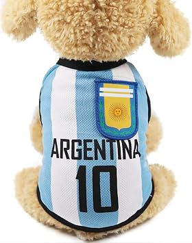 GabeFish Dog World Cup T Shirt Pets Football Jersey Sports Soccer National Team Vest Cat Summer Cool Clothes Apparel Blue Small