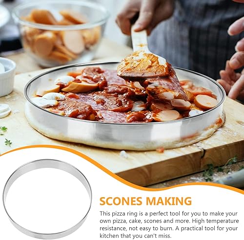 Miniatura 8 de Anillo de salsa de pizza de acero inoxidable, cortador redondo de 7 pulgadas para hacer donas y pasteles caseros