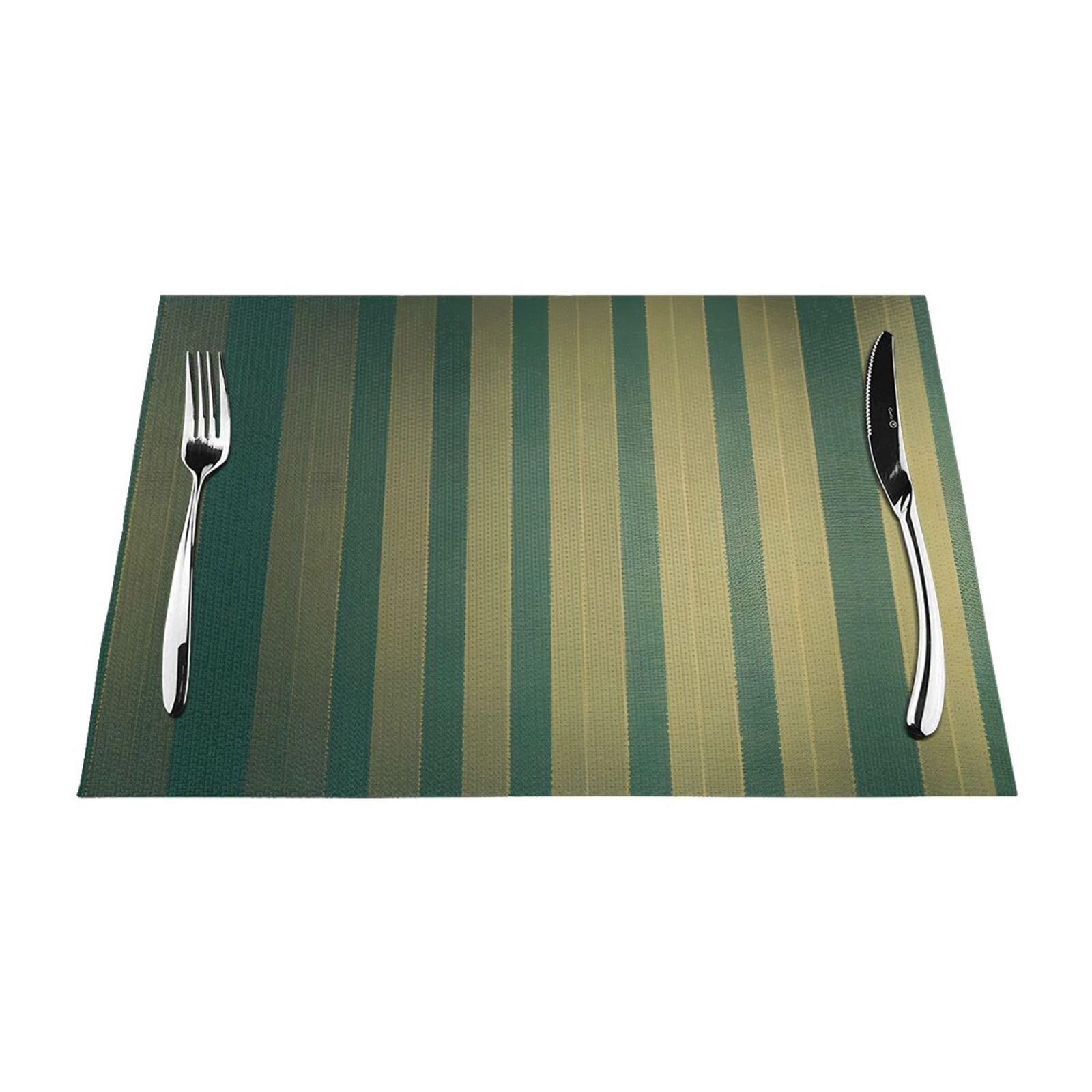 Placemats Set of 6,Table Mats Washable Placemat Decoration, Retro Striped Print