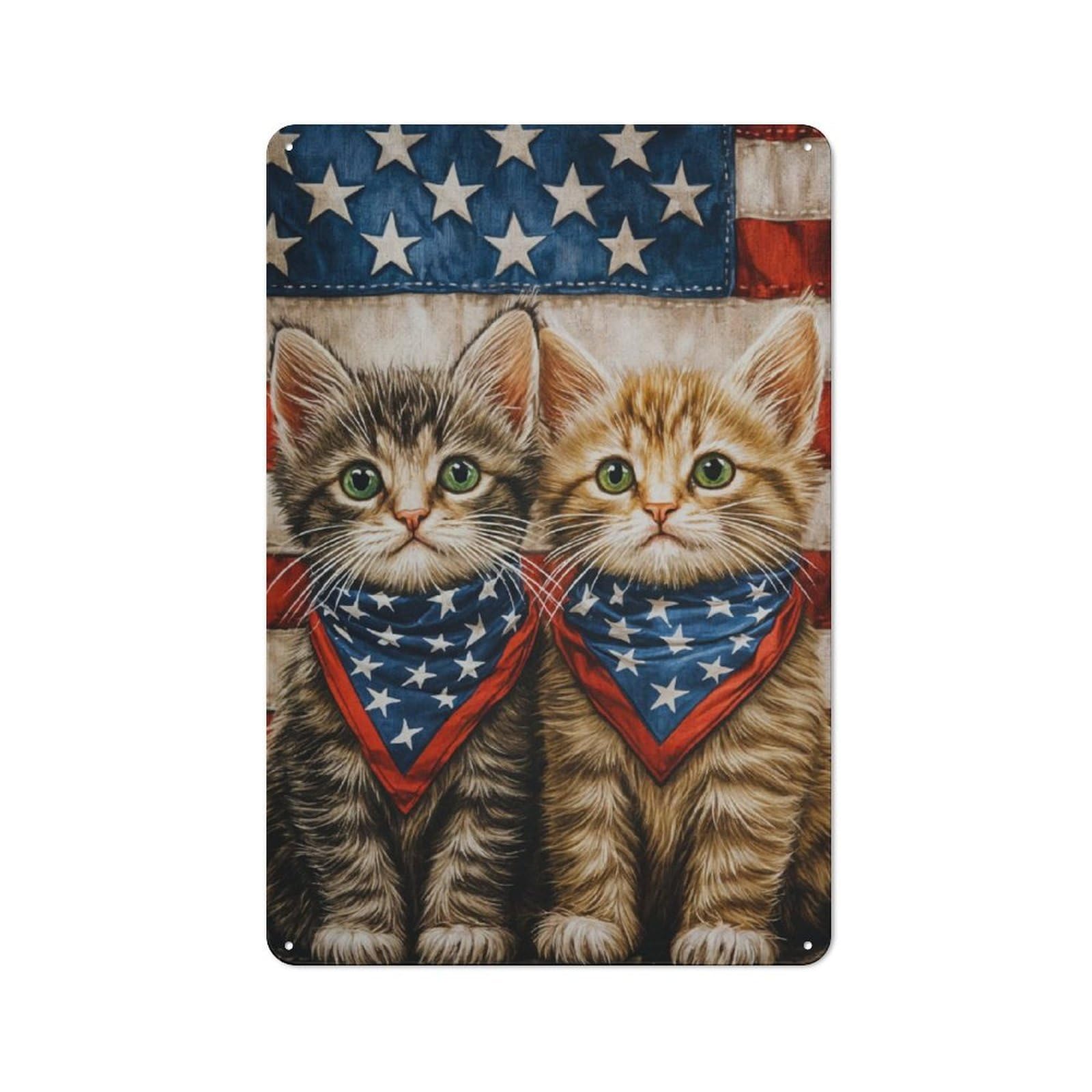 Junmoney Cat Animal 30X20cm Rustic Metal Sign With For Hobby Room Or Studio, Metal Sign Decor For Hobby Rooms And Studios