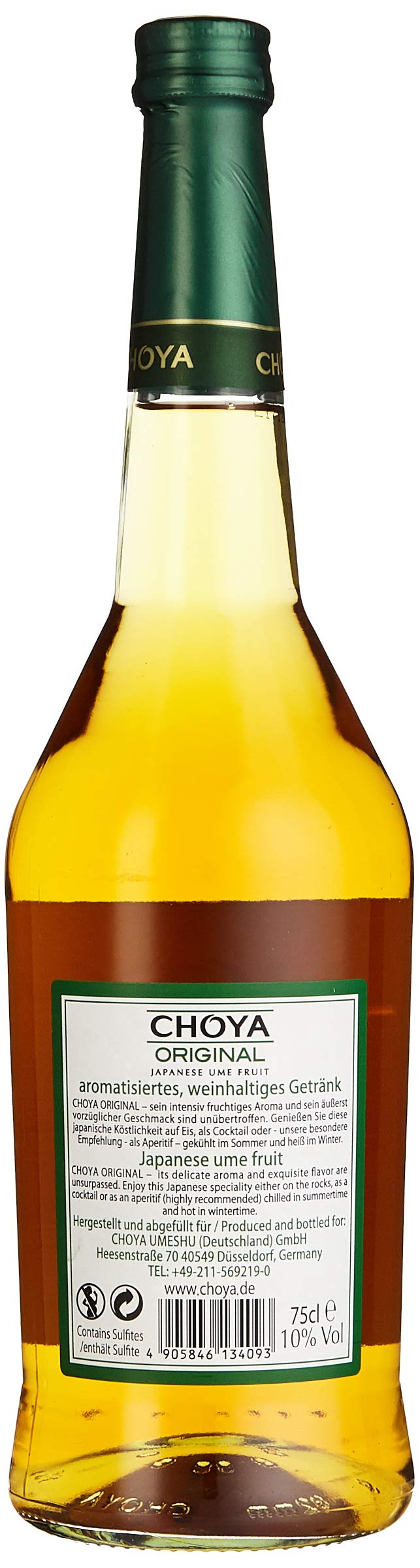Choya Original japanischer Pflaumenwein (Weinhaltiges Getränk, Ume Frucht, fruchtig, süß, 10% vol.) 6er Pack (6 x 0,75 l)