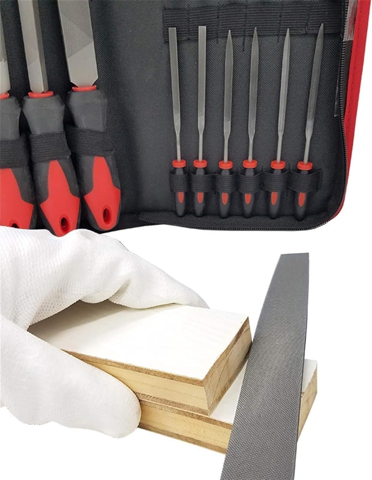 Lima de escofina de metal, juego de limas de aguja, juego de limas de metal de 17 piezas Limas de acero forjado for aplicaciones de limas de metal y madera Incluye lima redonda, semicircular, de diama