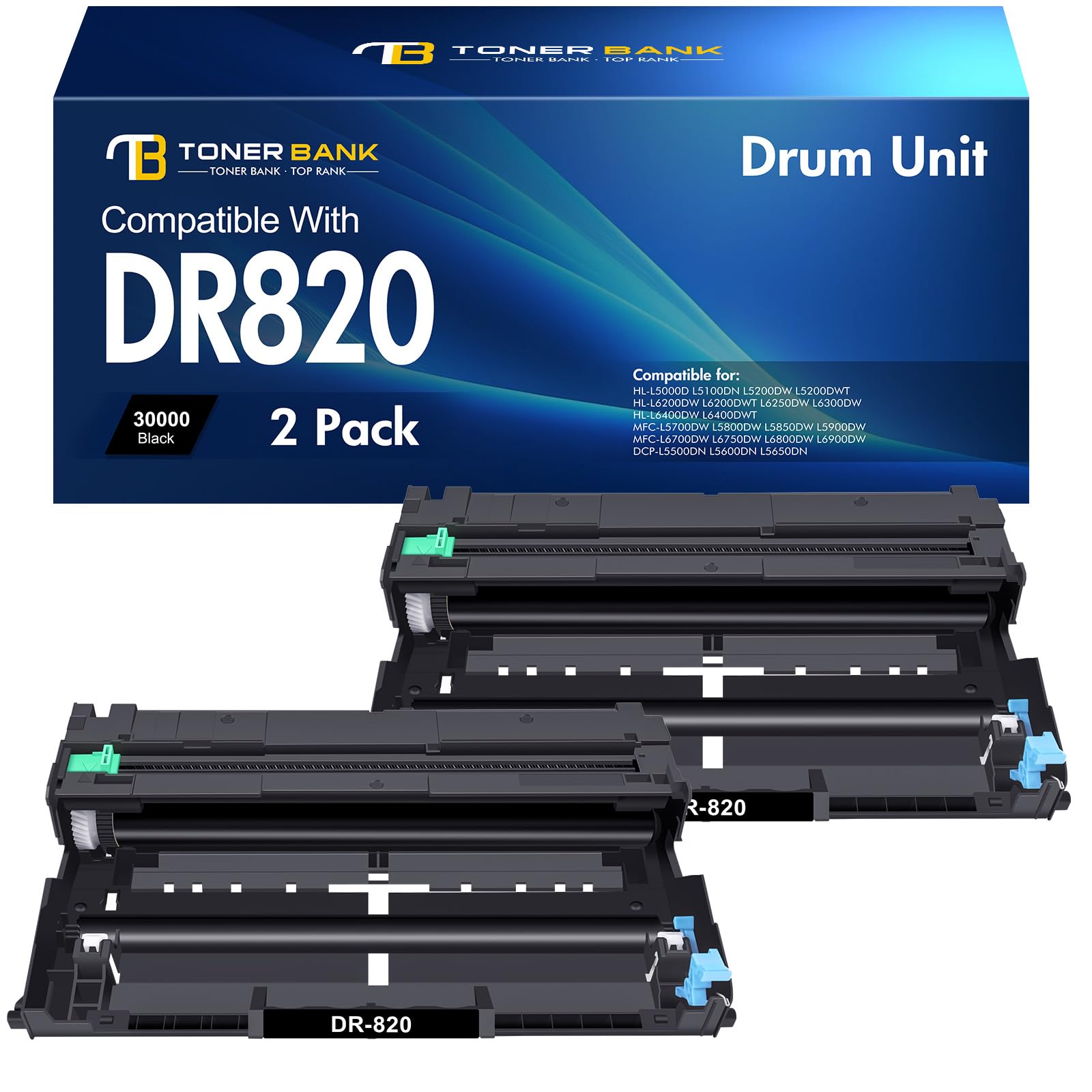 - DR820 DR-820 Drum Unit DR 820 HL-L6200DW Compatible for Brother DR820 for HL-L6200DW Drum Unit MFC-L5850DW MFC-L5900DW MFC-L5700DW HL-L5200DW HLL6200DW L6200DW L5200DWT Printer 2 Pack