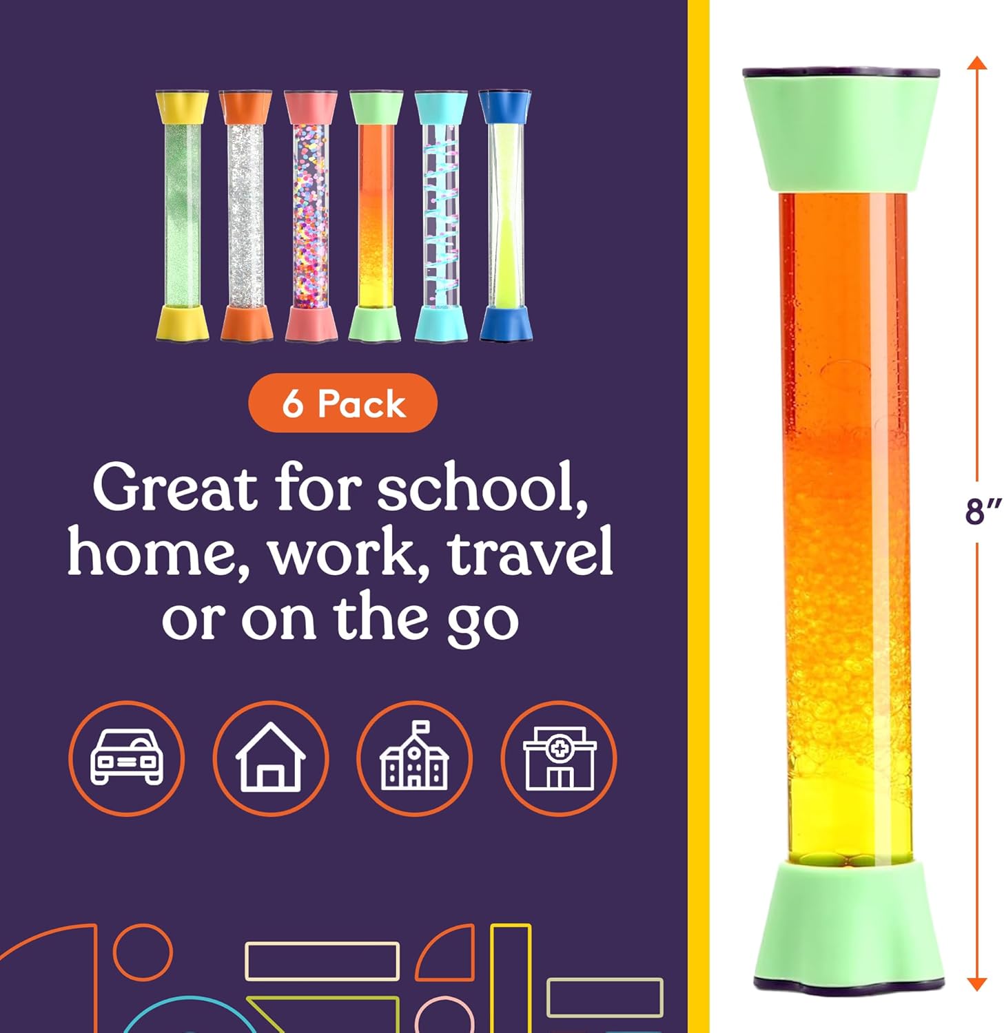 Special Supplies Liquid Motion Bubbler Toy Cool Tubes Colorful Hourglass Timer with Droplet Movement, Bedroom, Sensory Play for Home or School (Style 3) - Image 2