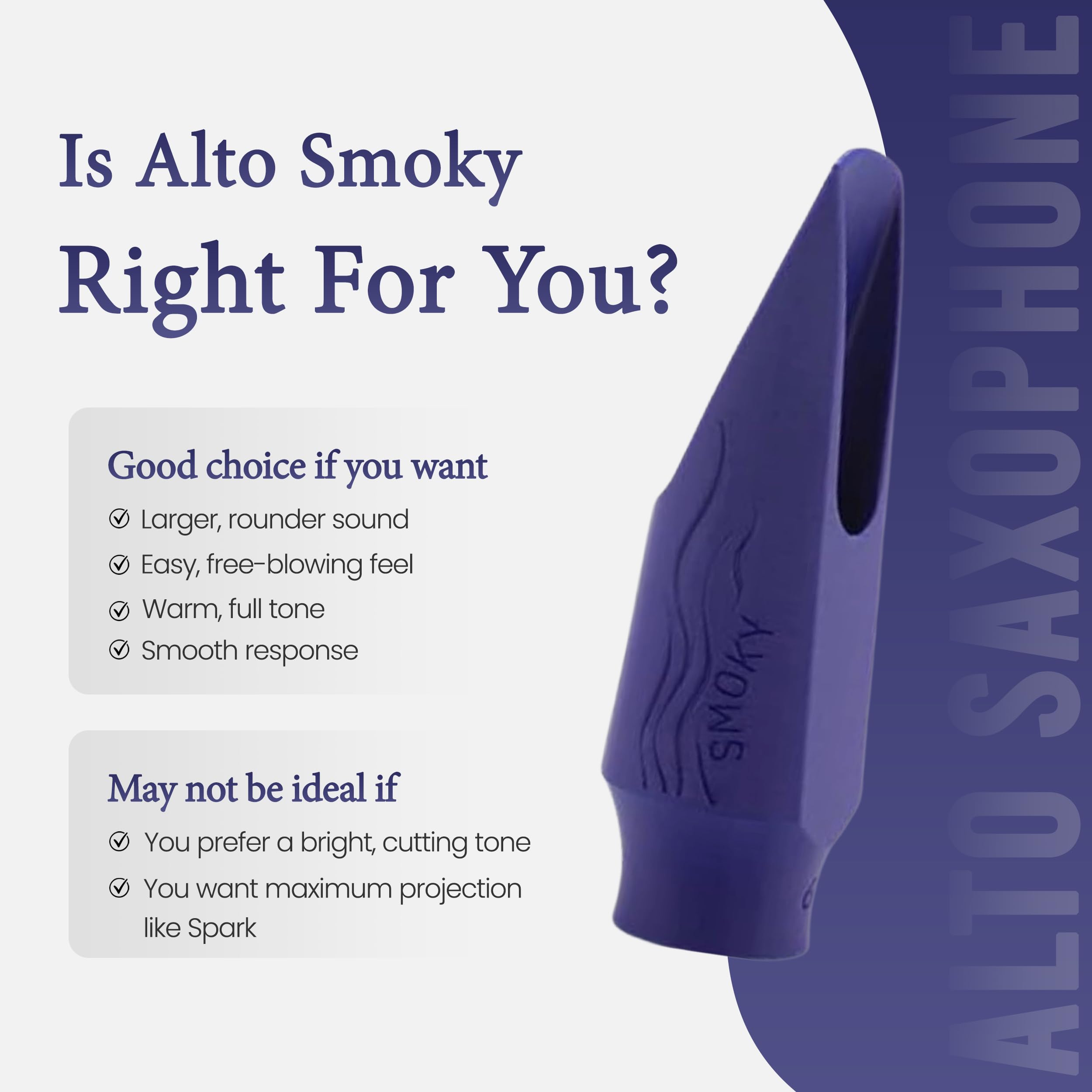 Syos Alto Smoky 7 Phantom Blue - Boquilla para saxofón alto