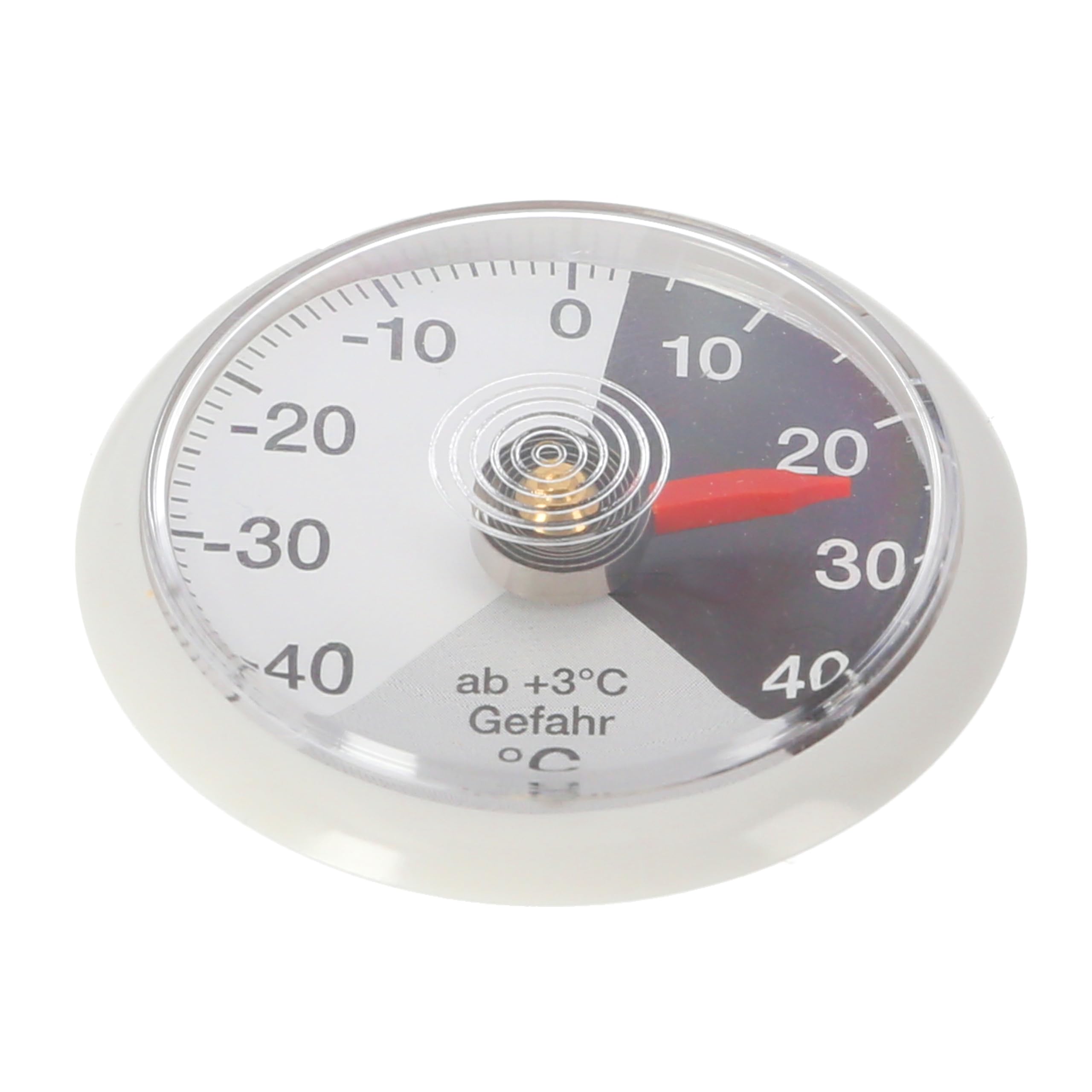 Lantelme Autothermometer Selbstklebend Temperaturanzeige - 40°C Analog | Auto Thermometer für Innen Kabellos LKW Wohnwagen Wohnmobil PKW KFZ | Bimetall Rund Farbe Grau 4,5cm