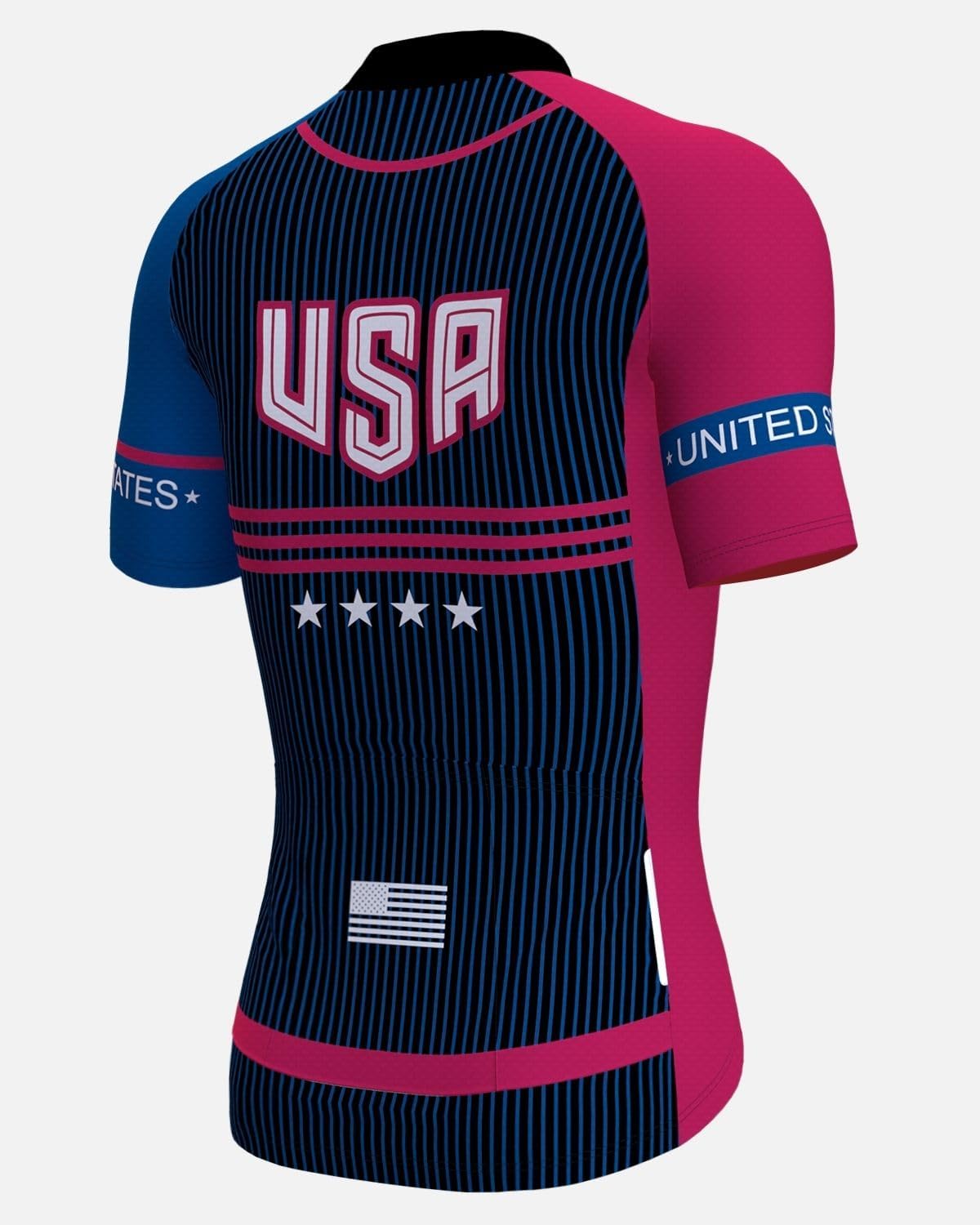 Lo.gas USA Cycling Jersey Men Short Sleeve Bike Biking Shirts American Flag Road Bicycle Clothing Full Zip with Pockets - Image 2