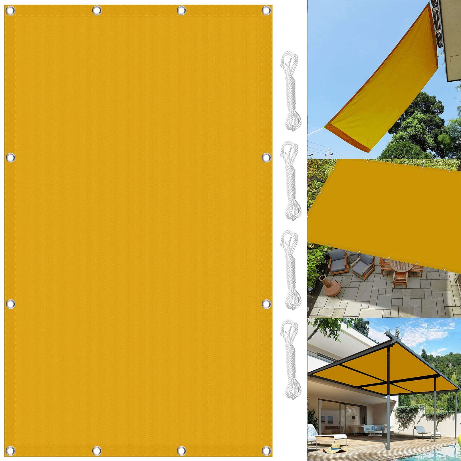 Voile d'ombrage terrasse rectangulaire 4.5x7m contre la chaleur du balcon