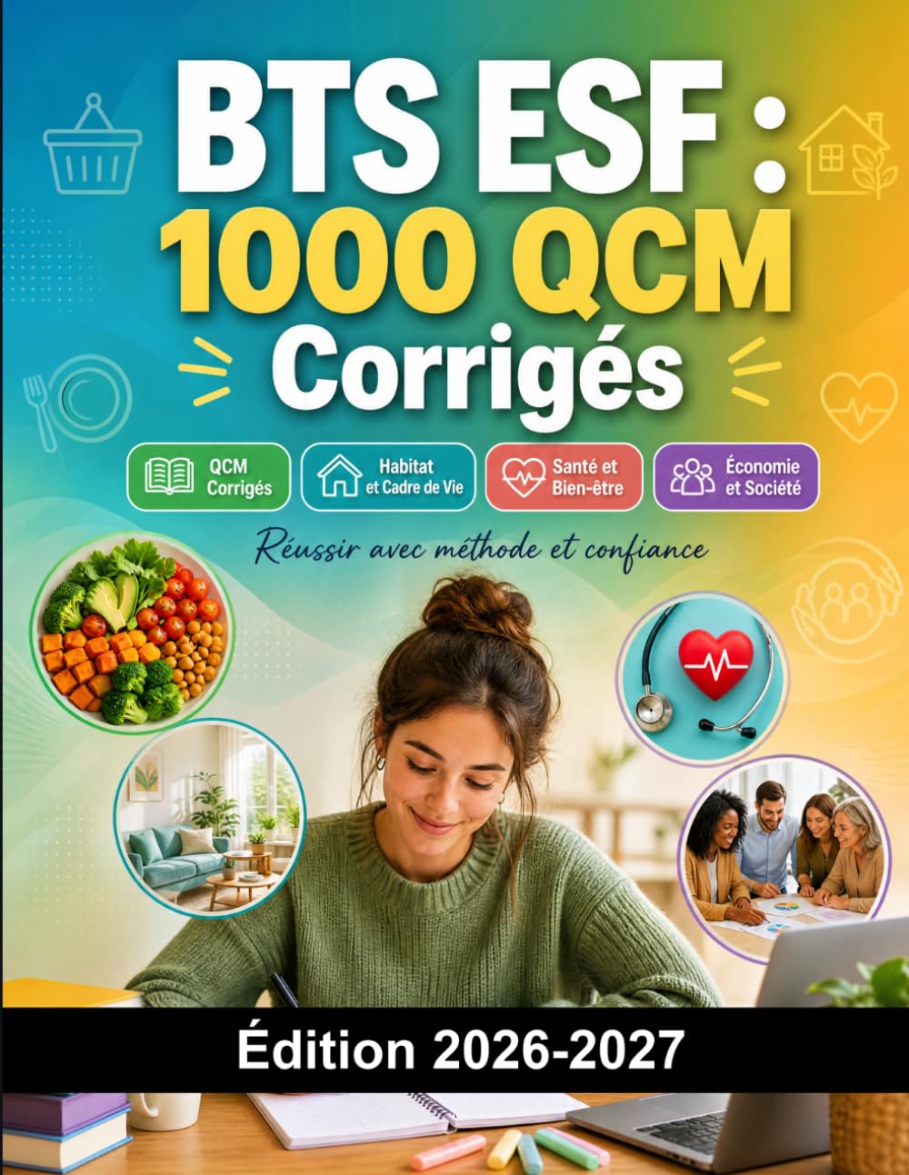 BTS ESF : 1000 QCM Corrigés: Préparation Examen BTS Économie Sociale Familiale | Alimentation, Habitat, Santé et Économie