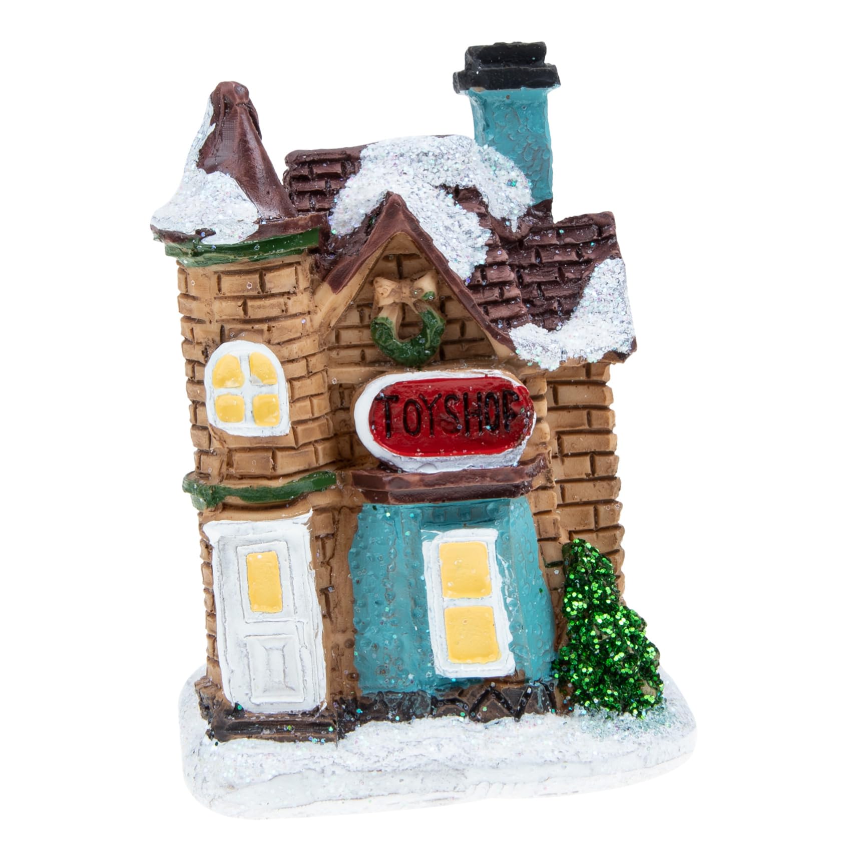 Ciieeo Resin Christmas Village House Decor Miniature Xmas Lighting for Home Bar and Restaurant Holiday Decoration for Garden and Festive Atmosphere and Charming Adornment