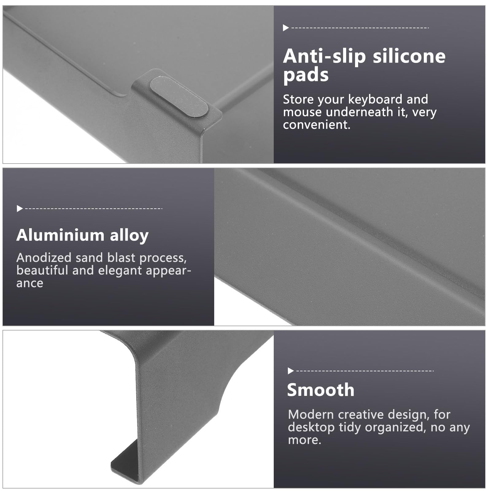 USHOBE Elevador de Pantalla de Computadora Elevador de 6 Cm de Elevación de Aleación de Aluminio Almohadillas Antideslizantes Soporte para Monitor para Oficina y Hogar para Oficina y