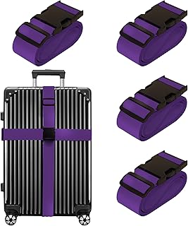 Luggage Straps for Suitcases TSA Approved Travel Belt 4 Pack by Chelmon