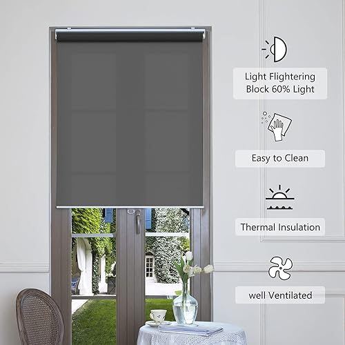 Miniatura 3 de AOSKY Persianas enrollables sin cordones para ventanas con filtro de luz con 5% de apertura, persianas enrollables semitransparentes con protección