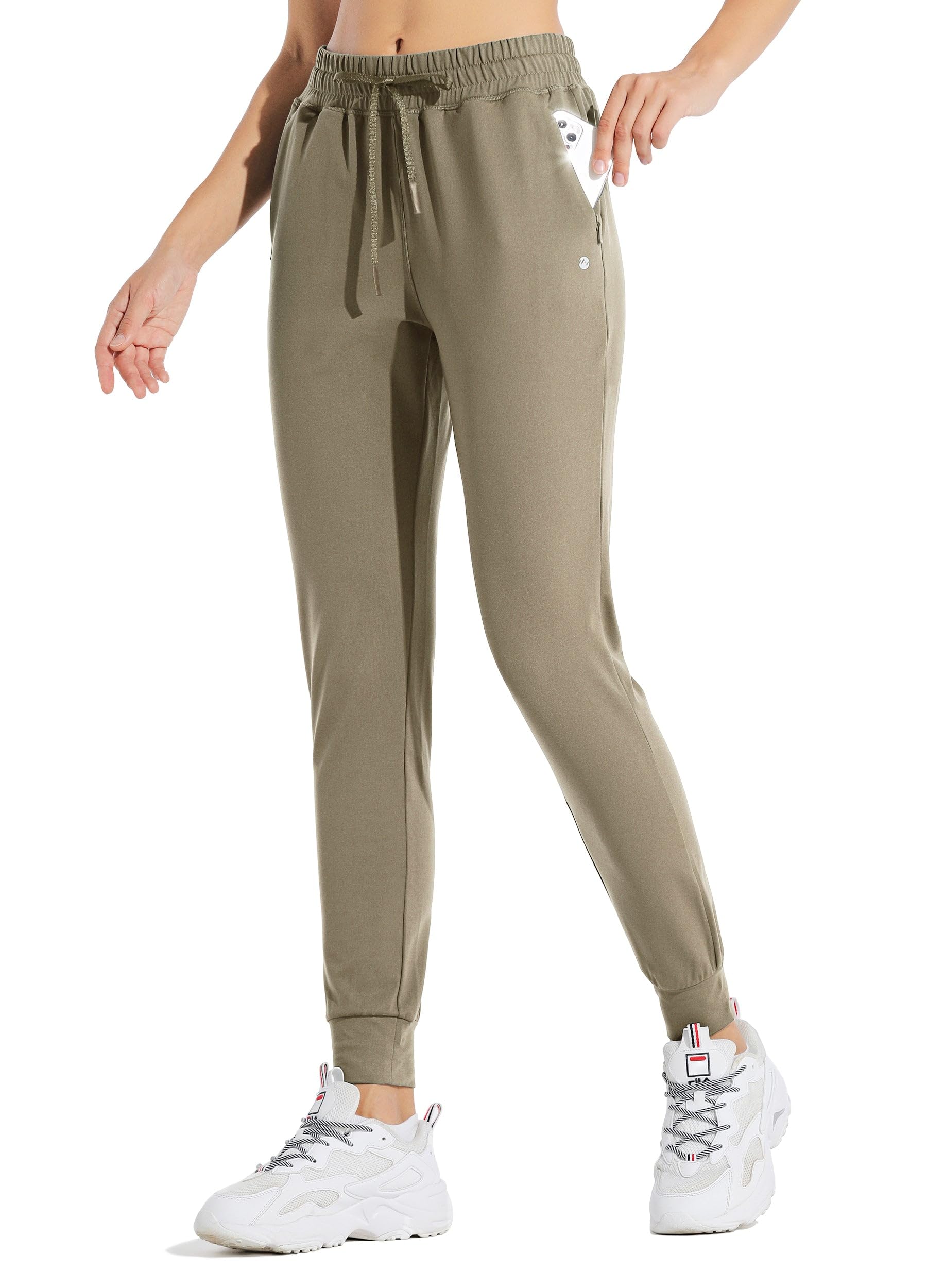 Willit Women's Fleece Lined Joggers Warm Pants Running Thermal Sweatpants Winter Athletic Hiking Water Resistant with Pockets