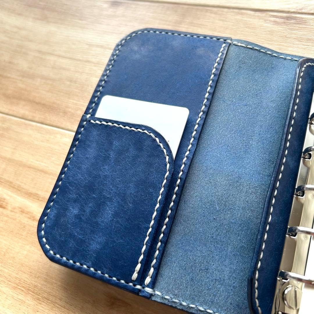 ミニ6システム手帳 手帳カバー B7判 イタリアンレザー コラージュ