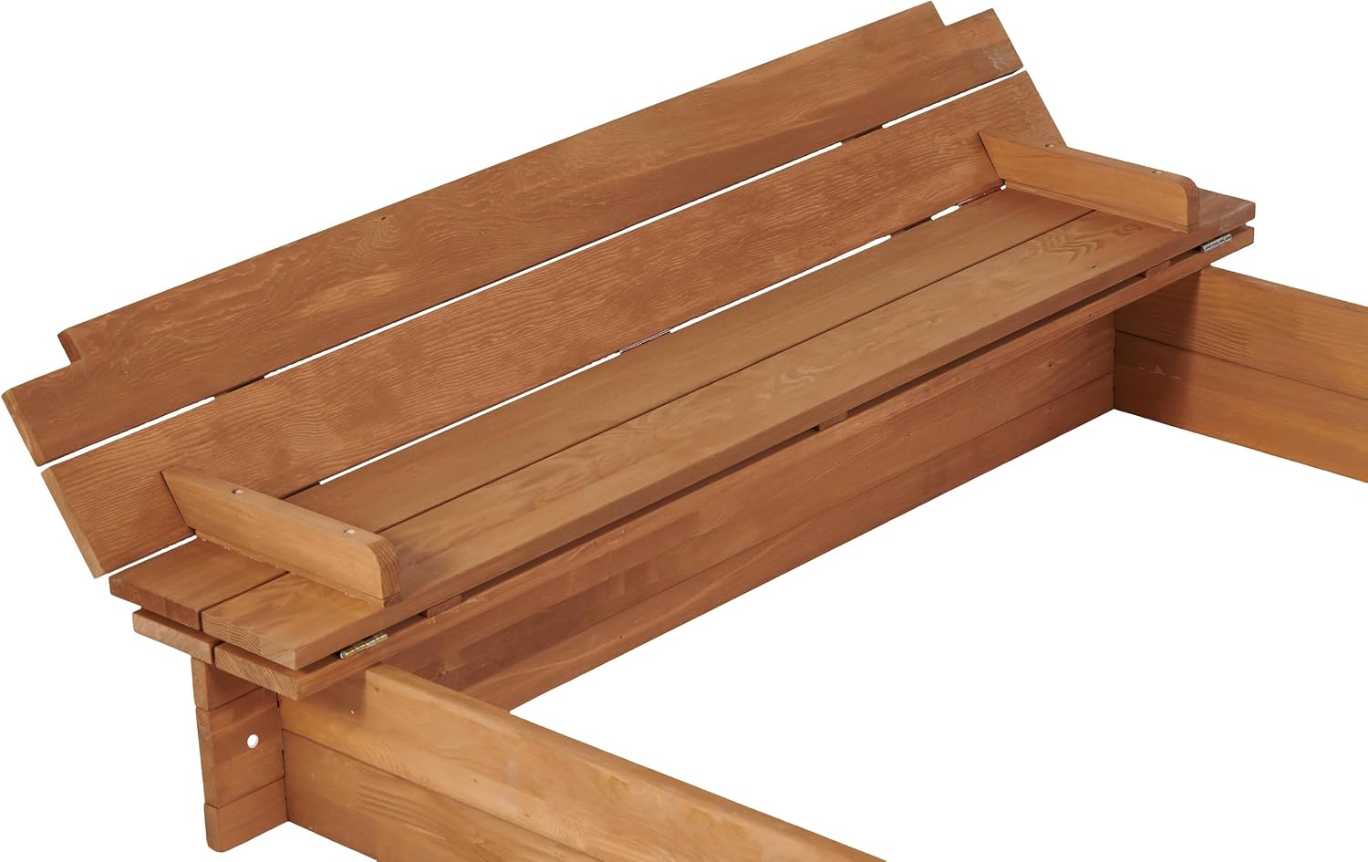 46" Wooden Sandbox with Adjustable Canopy & Foldable Benches | Outdoor Sandpit Playset for Kids | UV-Resistant Cover + Fabric Liner Included