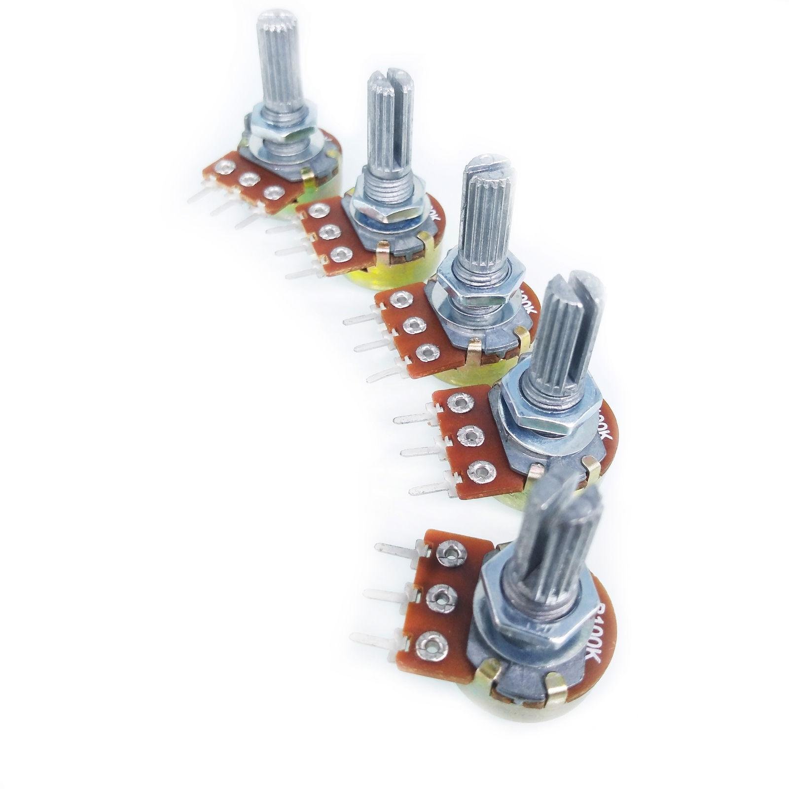 10pcs 5K ohm Linear Taper Rotary Potentiometer Panel Pot B5K 15mm