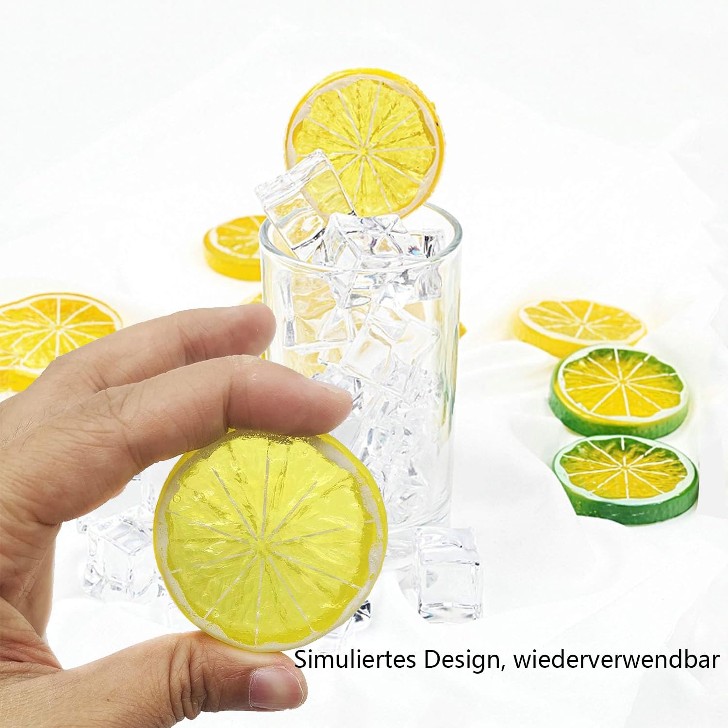 30 Pcs Fette Di Limone Plastica Fruit Artificiel Frutta