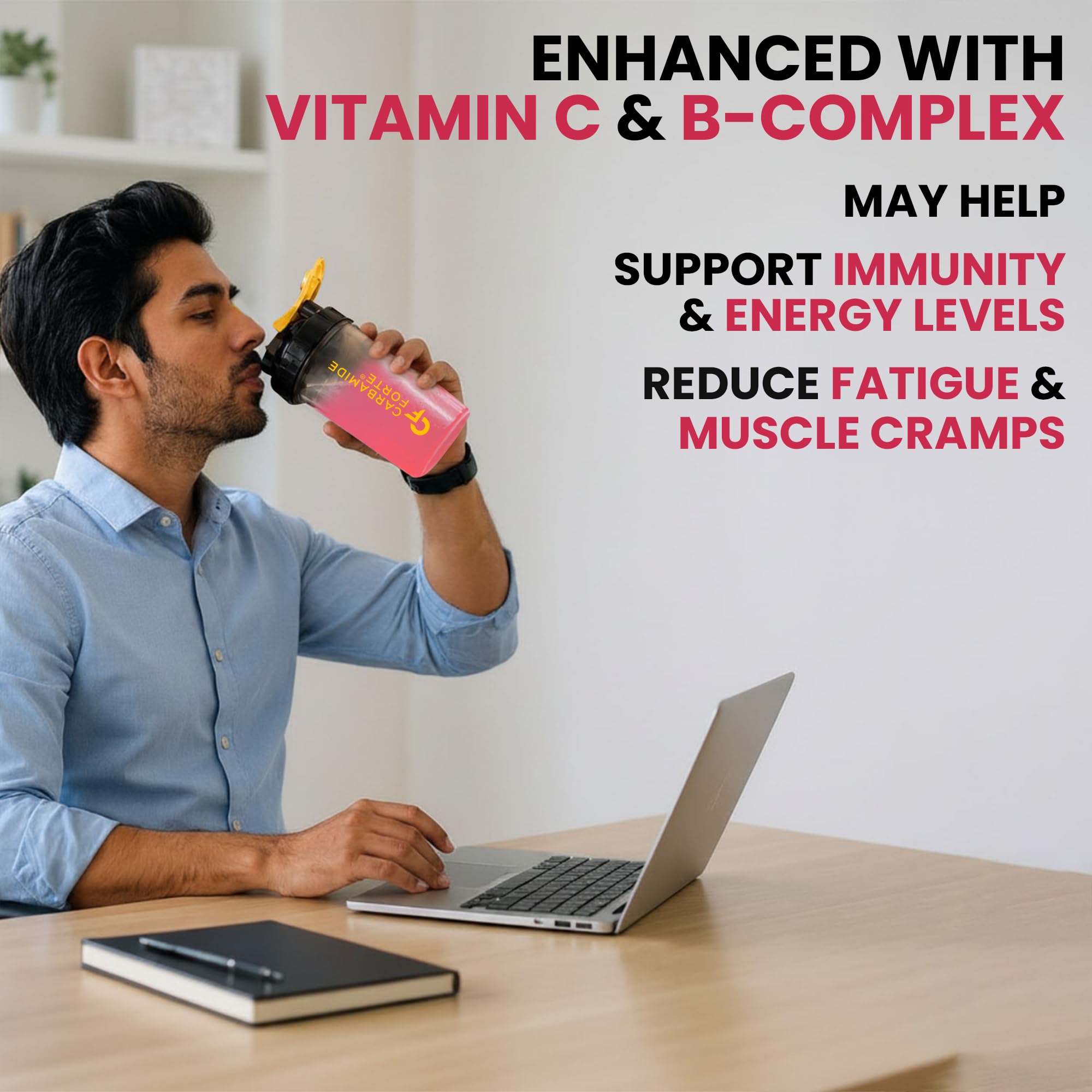 Carbamide Forte Electrolyte Supplement with Zero Added Sugar | Electrolyte Hydration Tablets for Sustained Energy with 5 Essential Electrolytes No Sugar, Low Calorie Hydration | Added L-Glutamine & Taurine, Vitamin C & B-Complex | Mixed Berry Flavour | 20 Effervescent Tablets — Amazon image 10