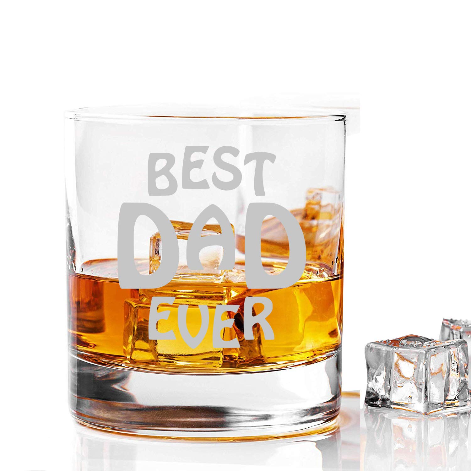 IncrizmaWhisky Glass with Engraving Best Dad Ever -Birthday Present for Dad Gifts for Men - Unique for Whisky Lovers - 1 Pc Pack