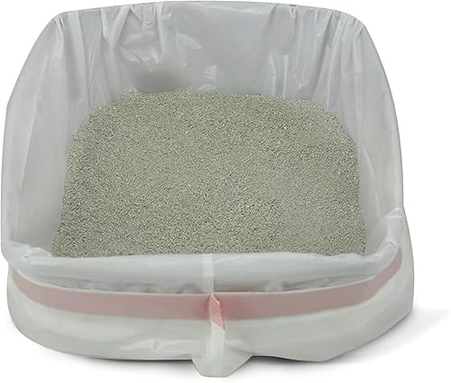 Miniatura 5 de PETSWORLD Revestimientos para cajas de arena para gatos, 25 unidades, 45 x 18 pulgadas, bolsas extragrandes y resistentes con cordón para bandeja de