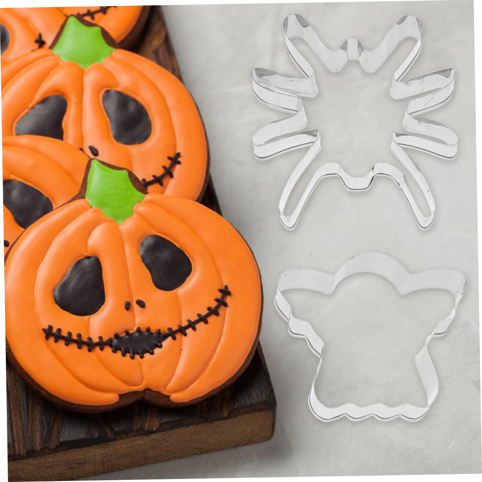 Ciieeo 3 Ensembles Moule De Cuisson Décoration Biscuit D'halloween Automne Emporte-pièce À La Citrouille Adorables Emporte-pièces Cookie Acier Inoxydable 430 Silver 12 Pièces * 3