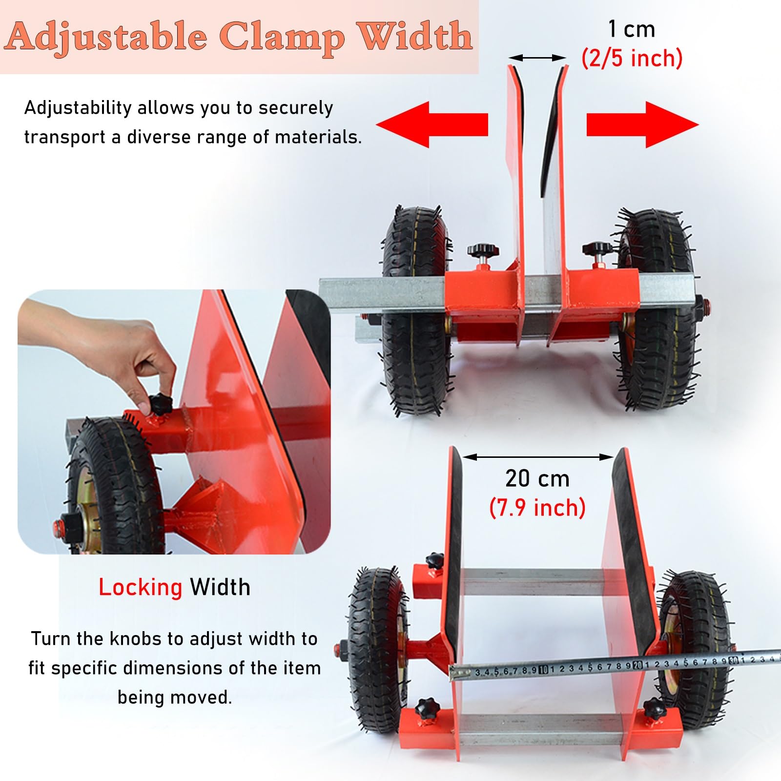 Bauholz Plattenwagen Robuster Türbrett-Transportwagen, Verstellbarer Sperrholzträger/Plattenwagen Mit 2 Rädern – All-Terrain-Träger Für Trockenbauwände, Zaunplatten-Schieber-Transportwagen