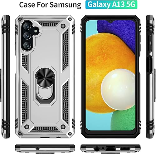 Miniatura 3 de Funda para Galaxy A13 5G, funda para Samsung A13 5G, con protector de pantalla, grado militar 16 pies, funda protectora a prueba de caídas con