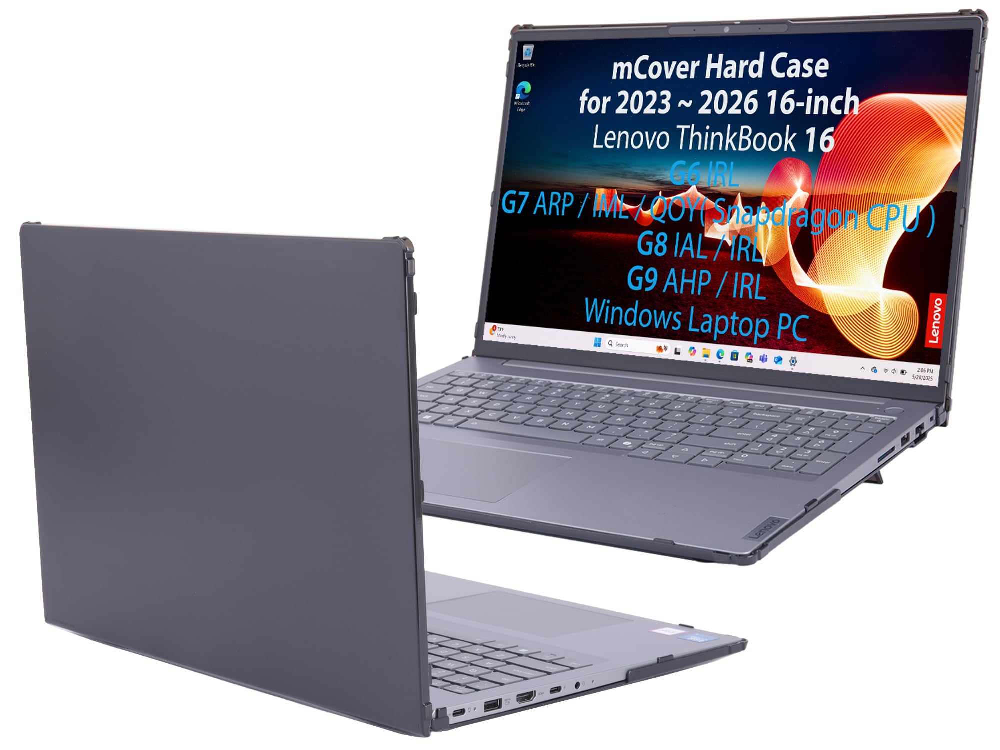 mCover Funda solo compatible con Lenovo ThinkBook 16 G6 / G7 / G8 / G9 Series 2023-2026 de 16 pulgadas (no es compatible con ningún otro modelo Lenovo), color negro