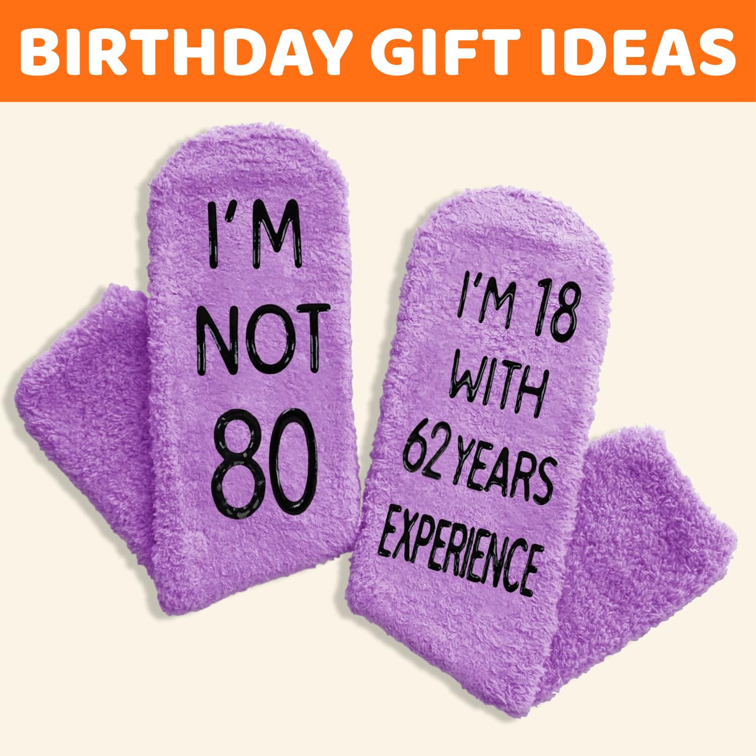 HAPPYPOP Birthday Gifts Ideas for Women - Socks for 75th 80th Year Olds, Socks for Elderly