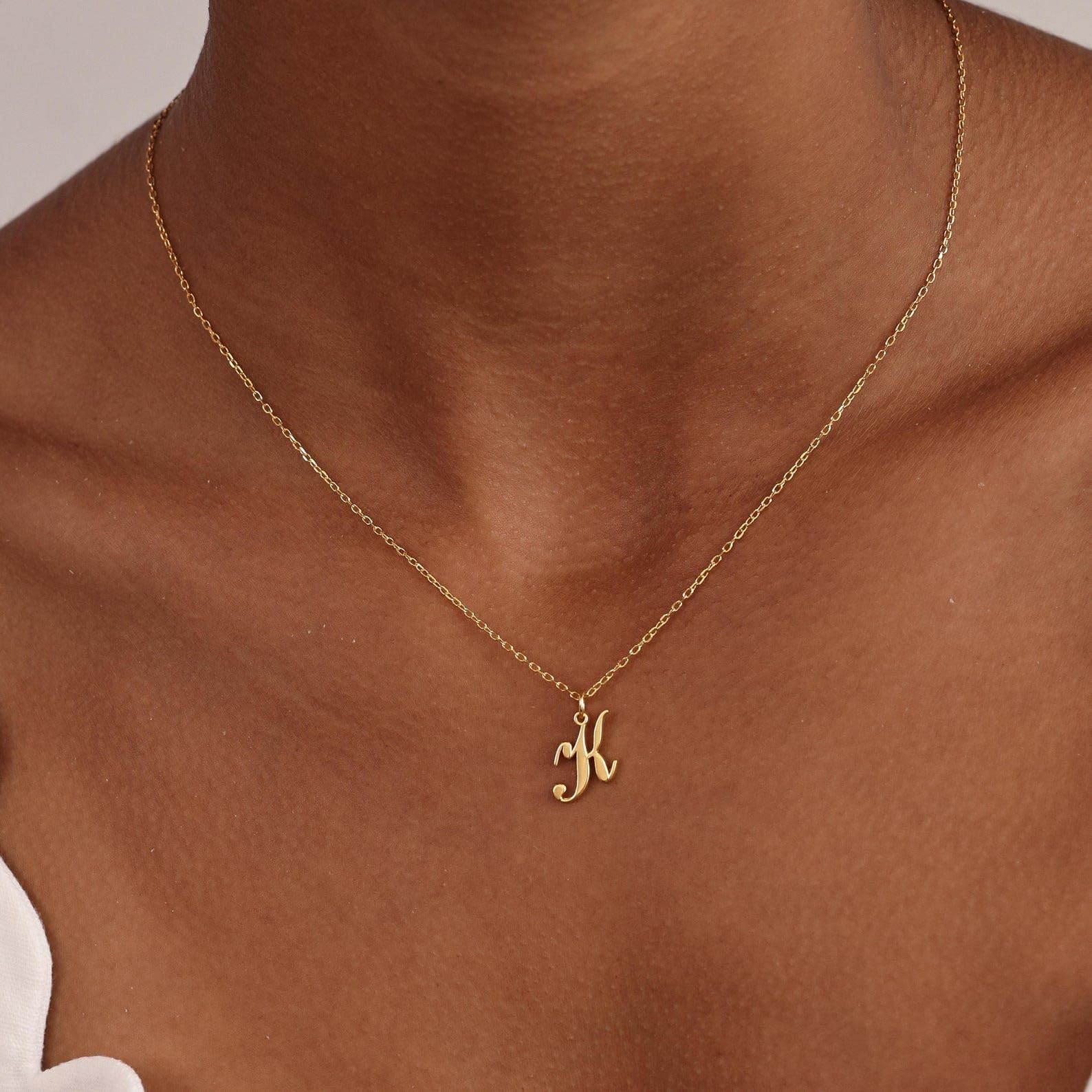 Collana iniziale personalizzata argento sterling 925 lettera scritta pendente Collane compleanno fatto a mano anniversario personalizzato