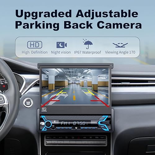 Miniatura 5 de Reproductor estéreo de coche de un solo DIN compatible con Apple Carplay y Android Auto  7 pulgadas en pantalla táctil de tablero MP5 con Bluetooth,